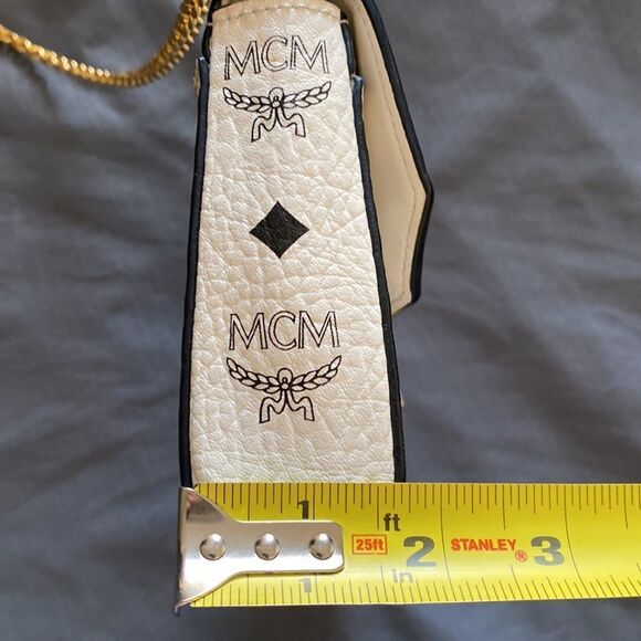 MCM Women’s White All Over Logo Print Shoulder Bag - Picture 14 of 14